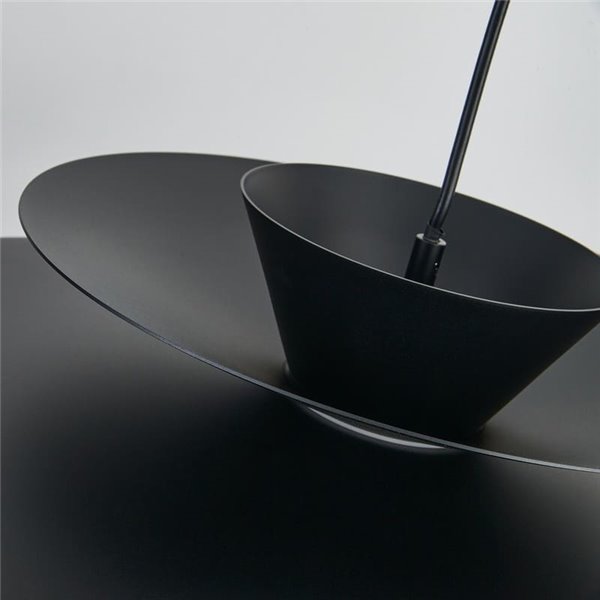 Colgante LED de doble disco ESTRELLA negro 12W 3000K 900Lm TRIAC Ø50cm