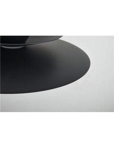 Luminária pendente LED ESTRELLA com disco duplo, preta, 12W, 3000K, 900 lúmens, TRIAC, Ø50cm