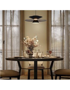 Colgante LED de doble disco ESTRELLA negro 12W 3000K 900Lm TRIAC Ø50cm 2