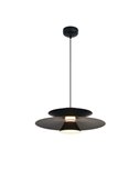 Luminária pendente LED ESTRELLA com disco duplo, preta, 12W, 3000K, 900 lúmens, TRIAC, Ø50cm