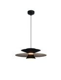 Suspension LED ESTRELLA double disque noir 12W 3000K 900Lm TRIAC Ø50cm