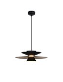 Suspension LED ESTRELLA double disque noir 12W 3000K 900Lm TRIAC Ø50cm