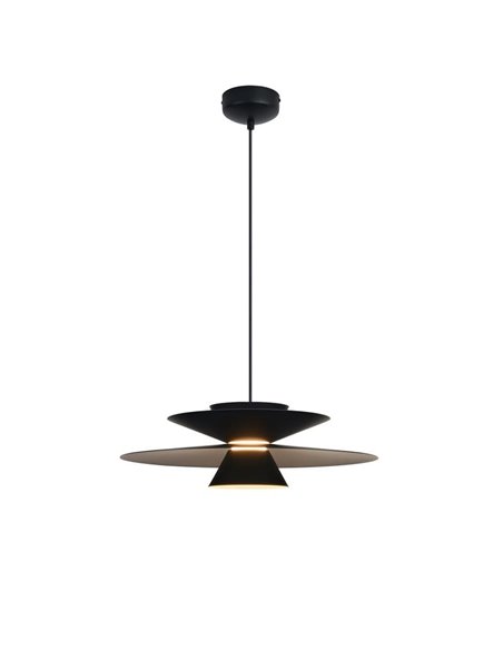 Colgante LED de doble disco ESTRELLA negro 12W 3000K 900Lm TRIAC Ø50cm