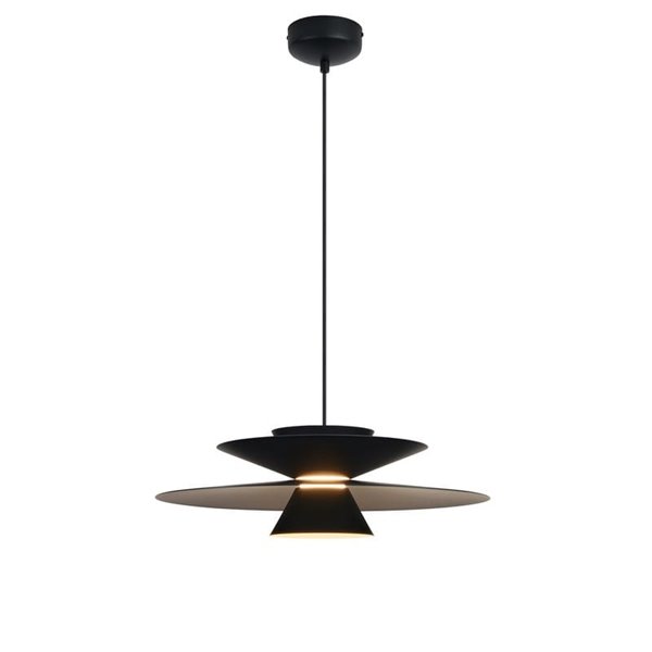 Colgante LED de doble disco ESTRELLA negro 12W 3000K 900Lm TRIAC Ø50cm