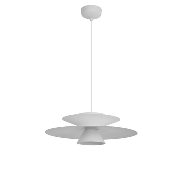 Suspension LED double disque STAR blanc 12W 3000K 900lm TRIAC Ø50cm