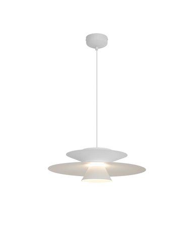 Suspension LED double disque STAR blanc 12W 3000K 900lm TRIAC Ø50cm