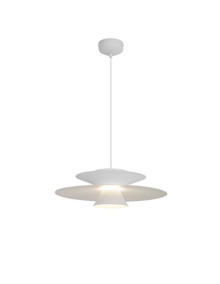 Colgante LED de doble disco ESTRELLA blanco 12W 3000K 900Lm TRIAC Ø50cm
