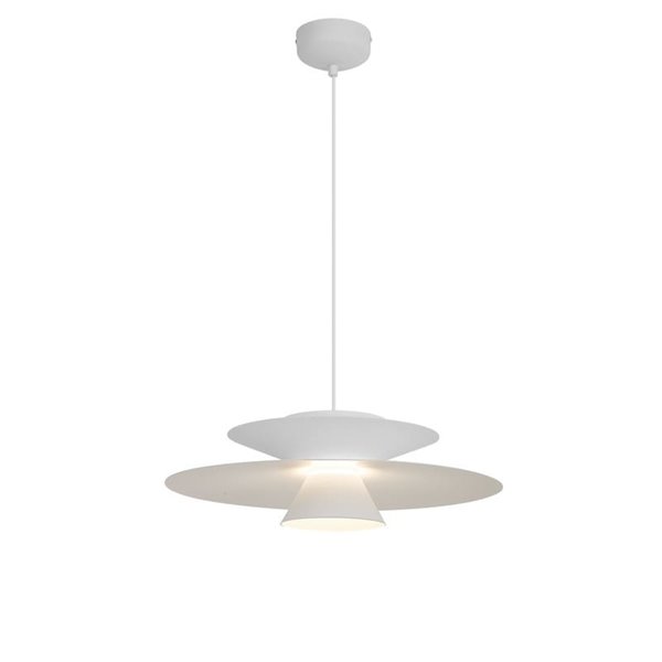 Luminária pendente LED de disco duplo STAR branca 12W 3000K 900lm TRIAC Ø50cm