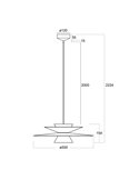 Colgante LED de doble disco ESTRELLA blanco 12W 3000K 900Lm TRIAC Ø50cm