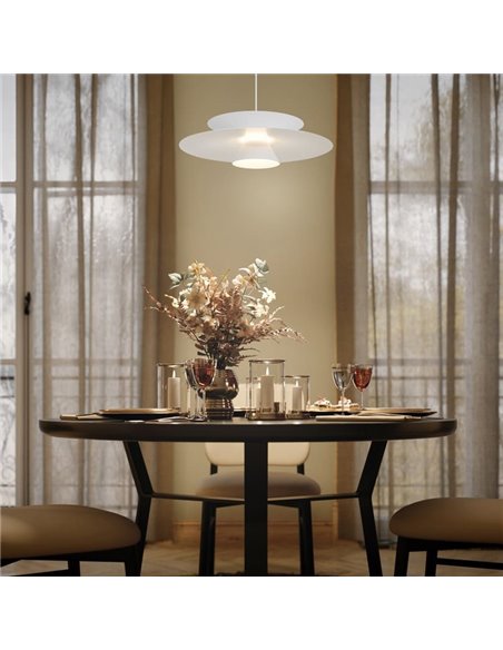 Colgante LED de doble disco ESTRELLA blanco 12W 3000K 900Lm TRIAC Ø50cm