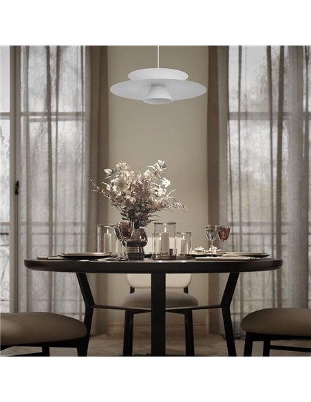 Colgante LED de doble disco ESTRELLA blanco 12W 3000K 900Lm TRIAC Ø50cm