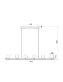 Lámpara colgante LED ALABASTRO grande 62W 3000K 5000Lm dimmable TRIAC, barra 127cm