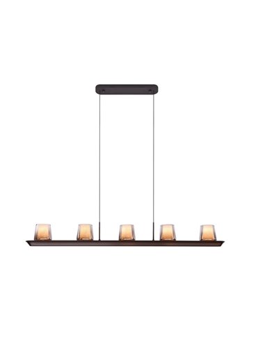 Grande suspension LED ALABASTER 62W 3000K 5000Lm dimmable TRIAC, barre de 127cm