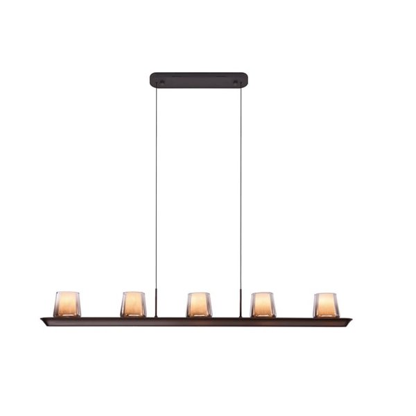 Luminária pendente LED grande ALABASTER 62W 3000K 5000Lm dimerizável TRIAC, barra de 127cm