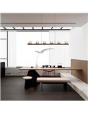 Grande suspension LED ALABASTER 62W 3000K 5000Lm dimmable TRIAC, barre de 127cm