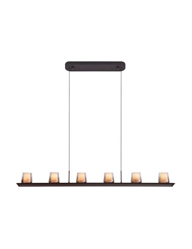 Luminária pendente LED grande ALABASTER 62W 3000K 5000Lm dimerizável TRIAC, barra de 127cm