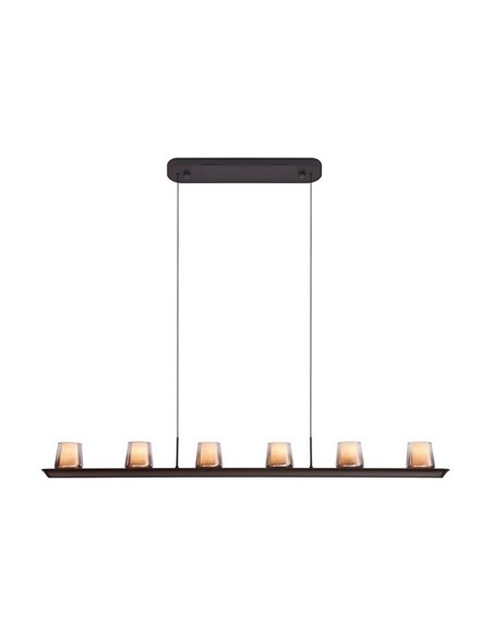 Lámpara colgante LED ALABASTRO grande 62W 3000K 5000Lm dimmable TRIAC, barra 127cm