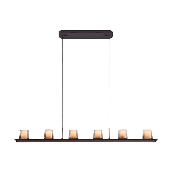 Grande suspension LED ALABASTER 62W 3000K 5000Lm dimmable TRIAC, barre de 127cm