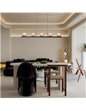 Lámpara colgante LED ALABASTRO pequeña 55W 3000K 4500Lm dimmable TRIAC, barra 102cm
