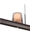 Lámpara colgante LED ALABASTRO pequeña 55W 3000K 4500Lm dimmable TRIAC, barra 102cm