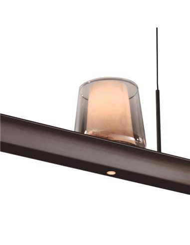 Lámpara colgante LED ALABASTRO pequeña 55W 3000K 4500Lm dimmable TRIAC, barra 102cm