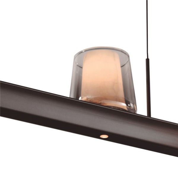 Lámpara colgante LED ALABASTRO pequeña 55W 3000K 4500Lm dimmable TRIAC, barra 102cm