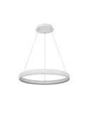 Suspension LED compacte, 1 anneau blanc, 42 W, 3000 K, 5290 lm, TRIAC, Ø 58,7 cm