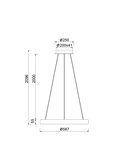 Lámpara colgante LED FLATS pequeña 1 aro blanca 42W 3000K 5290Lm TRIAC Ø58,7cm