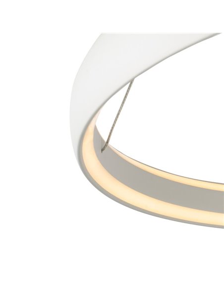 Suspension LED compacte, 1 anneau blanc, 42 W, 3000 K, 5290 lm, TRIAC, Ø 58,7 cm