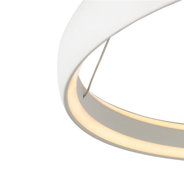 Suspension LED compacte, 1 anneau blanc, 42 W, 3000 K, 5290 lm, TRIAC, Ø 58,7 cm