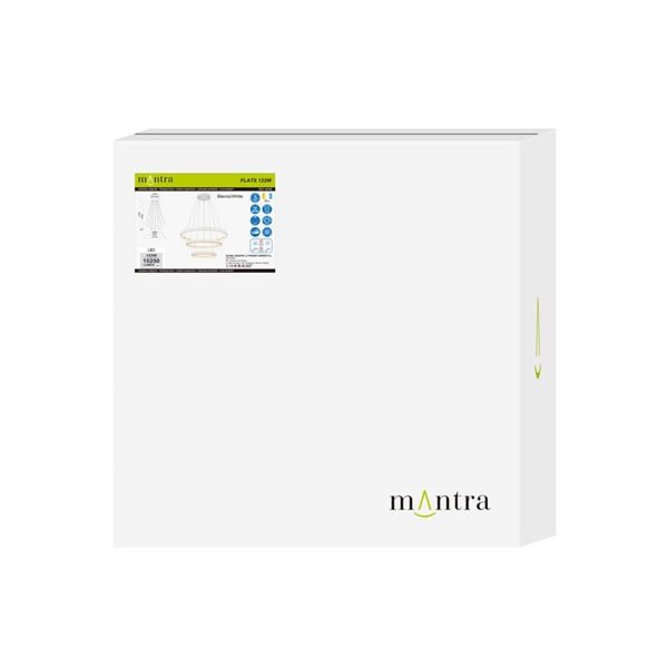 Lámpara colgante LED FLATS grande 3 aros blanca 122W 3000K 15250Lm TRIAC Ø77,8 · Ø58,7 · Ø39,5cm