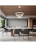 Lámpara colgante LED FLATS grande 3 aros blanca 122W 3000K 15250Lm TRIAC Ø77,8 · Ø58,7 · Ø39,5cm