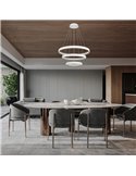 Lámpara colgante LED FLATS grande 3 aros blanca 122W 3000K 15250Lm TRIAC Ø77,8 · Ø58,7 · Ø39,5cm