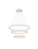 Lámpara colgante LED FLATS grande 3 aros blanca 122W 3000K 15250Lm TRIAC Ø77,8 · Ø58,7 · Ø39,5cm