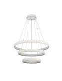 Lámpara colgante LED FLATS grande 3 aros blanca 122W 3000K 15250Lm TRIAC Ø77,8 · Ø58,7 · Ø39,5cm
