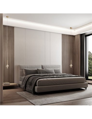 Suspension LED BETTY, dorée, 7 W, 3000 K, 840 lm, avec diffuseur en albâtre, hauteur réglable