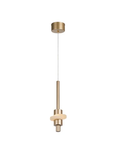 Lámpara colgante LED BETTY oro 7W 3000K 840Lm con alabastro, altura regulable