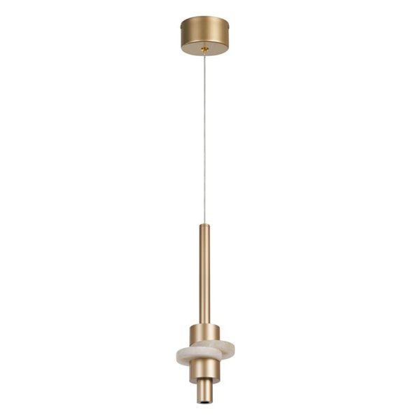 Lámpara colgante LED BETTY oro 7W 3000K 840Lm con alabastro, altura regulable
