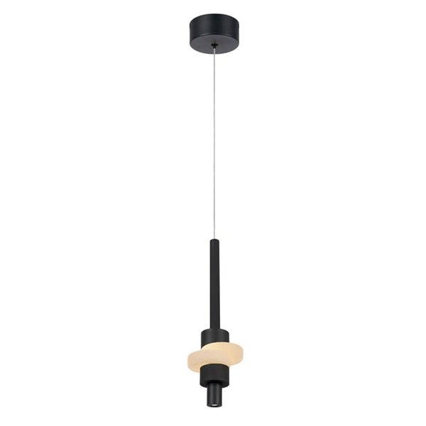 Lámpara colgante LED BETTY negra 7W 3000K 840Lm con alabastro, altura regulable