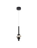 Lámpara colgante LED BETTY negra 7W 3000K 840Lm con alabastro, altura regulable