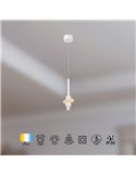Lámpara colgante LED BETTY blanca 7W 3000K 840Lm con alabastro, altura regulable