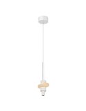 Lámpara colgante LED BETTY blanca 7W 3000K 840Lm con alabastro, altura regulable