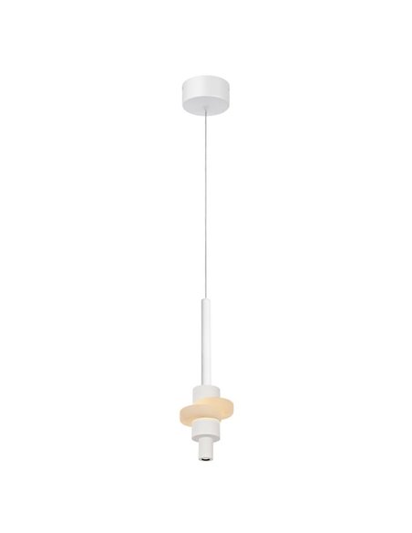 Lámpara colgante LED BETTY blanca 7W 3000K 840Lm con alabastro, altura regulable