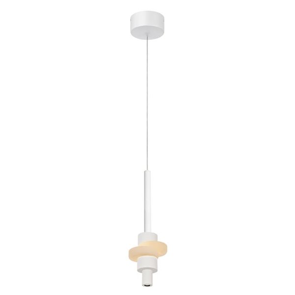 Lámpara colgante LED BETTY blanca 7W 3000K 840Lm con alabastro, altura regulable