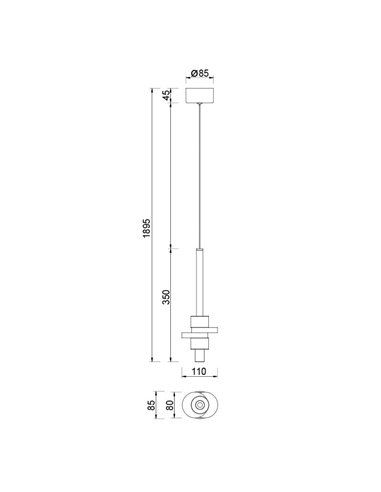Lámpara colgante LED BETTY blanca 7W 3000K 840Lm con alabastro, altura regulable