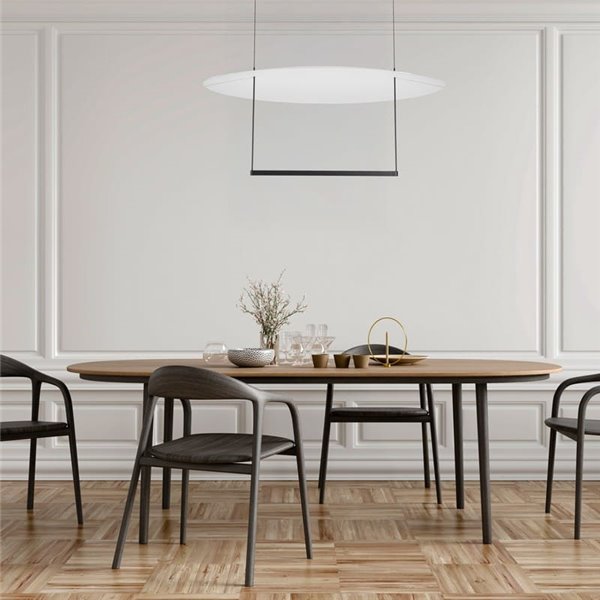 Suspension LED SUN II, noire, 39 W, 3 000 K, 3 510 lm, dimmable, 3 niveaux d'intensité, grand format, Ø 80 cm