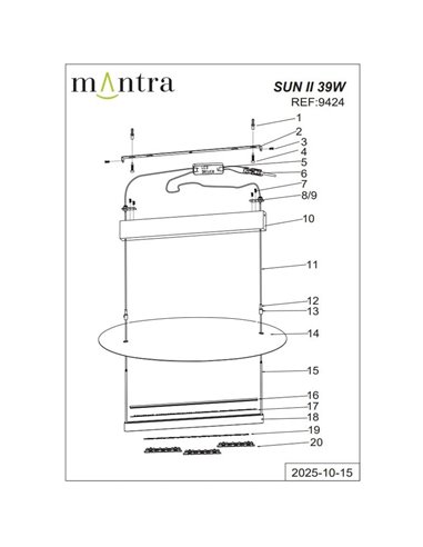 Suspension LED SUN II, noire, 39 W, 3 000 K, 3 510 lm, dimmable, 3 niveaux d'intensité, grand format, Ø 80 cm