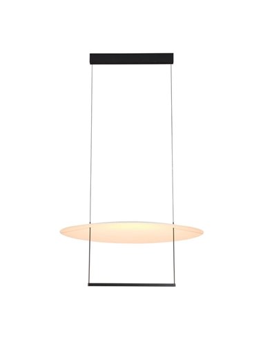 Luminária pendente LED SUN II, preta, 39W, 3000K, 3510lm, dimerizável, 3 níveis de intensidade, grande, Ø80cm