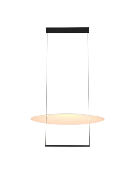 Luminária pendente LED SUN II, preta, 39W, 3000K, 3510lm, dimerizável, 3 níveis de intensidade, grande, Ø80cm