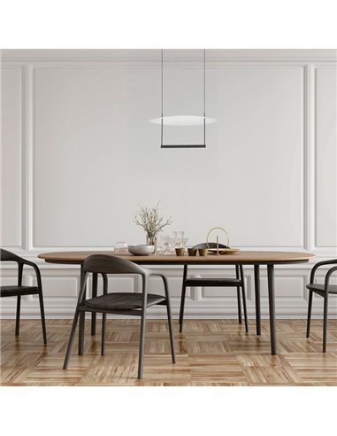 Lámpara de techo LED SUN II negra 23W 3000K 2640Lm regulable 3 Step DIM, pequeña Ø42cm